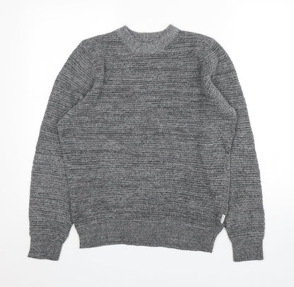 Shore Leave Mens Grey Round Neck  Cotton Pullover Jumper Size S