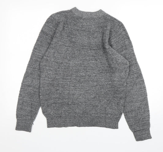 Shore Leave Mens Grey Round Neck  Cotton Pullover Jumper Size S