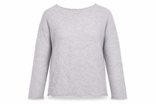 Front view of Betty Barclay women’s pink round neck viscose jumper, size UK 12