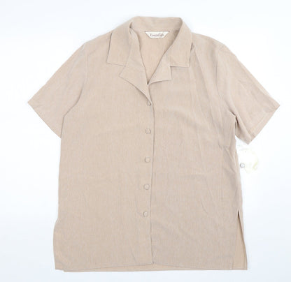 Womens UK Size 16 Bonmarché Beige Basic Button-Up