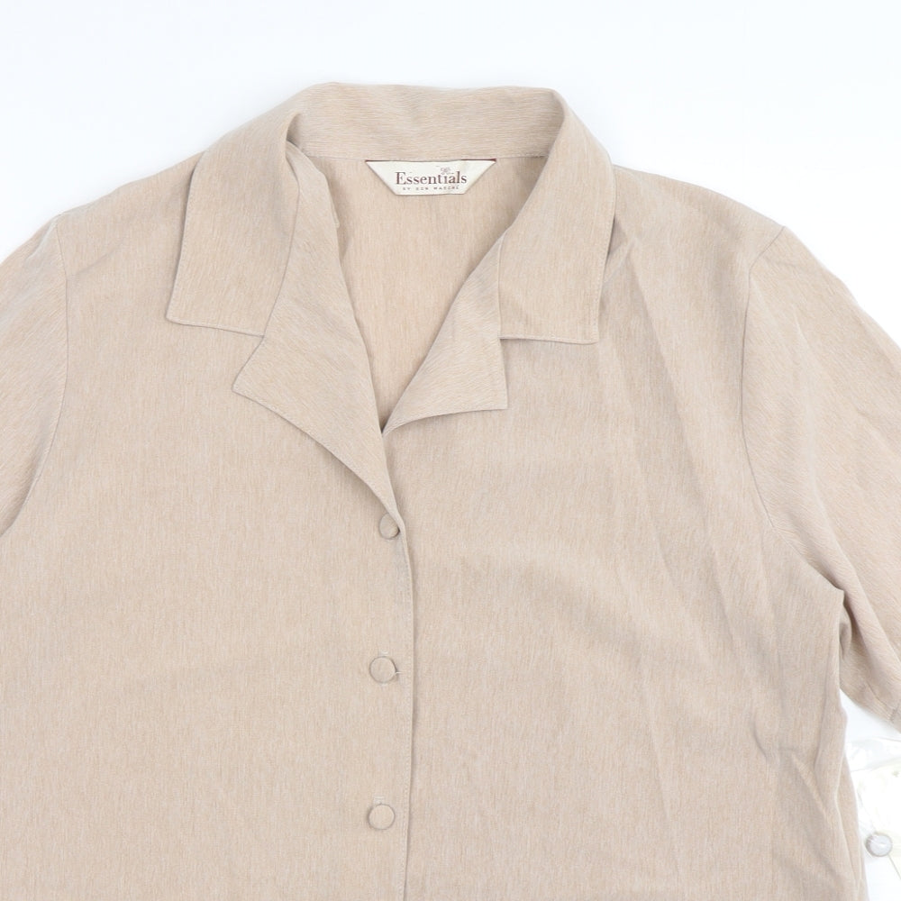 Womens UK Size 16 Bonmarché Beige Basic Button-Up