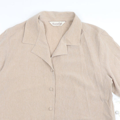Womens UK Size 16 Bonmarché Beige Basic Button-Up