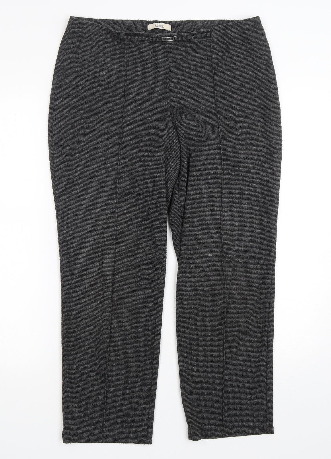 Womens UK Size 12 Marks and Spencer Regular Fit Cropped Grey Trousers