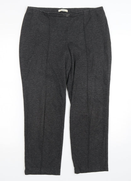 Womens UK Size 12 Marks and Spencer Regular Fit Cropped Grey Trousers