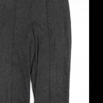 Womens UK Size 12 Marks and Spencer Regular Fit Cropped Grey Trousers