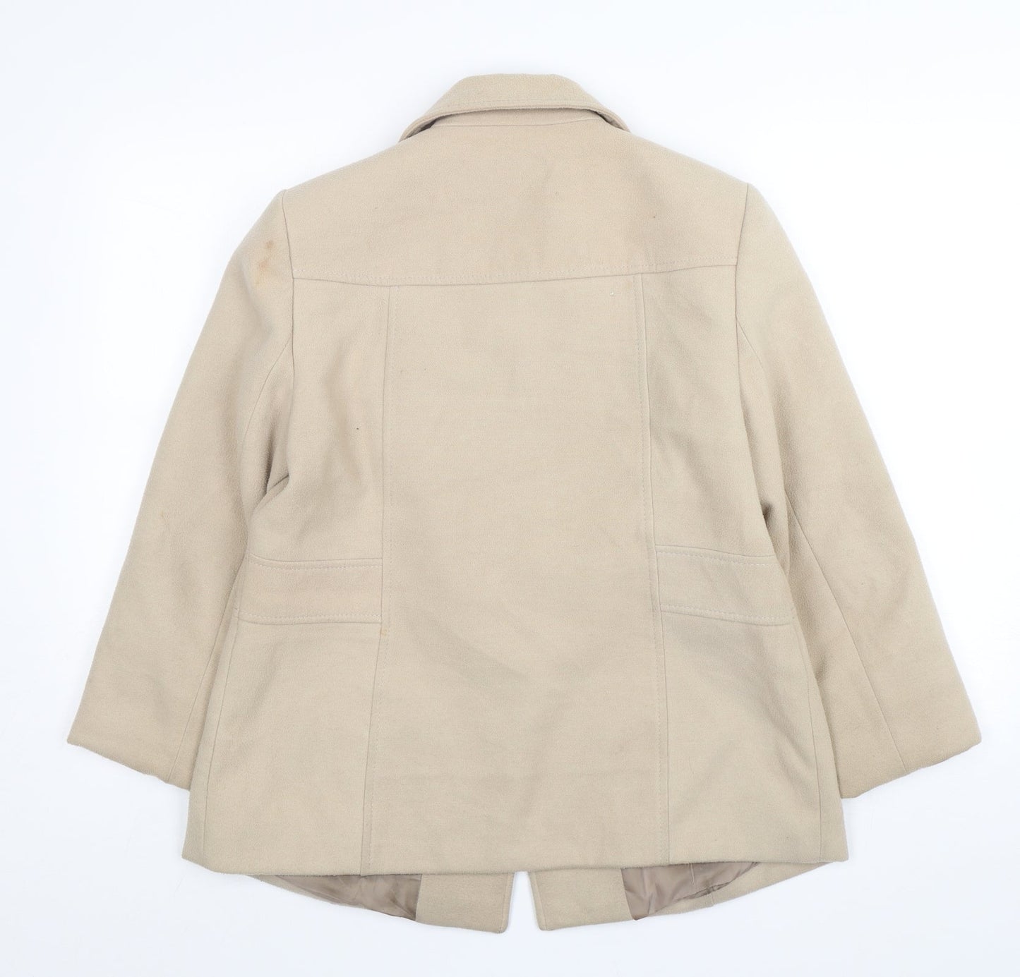 BHS Womens Beige   Overcoat Coat Size 12  Button