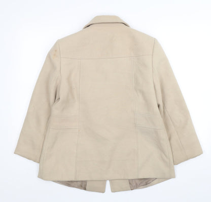 BHS Womens Beige   Overcoat Coat Size 12  Button