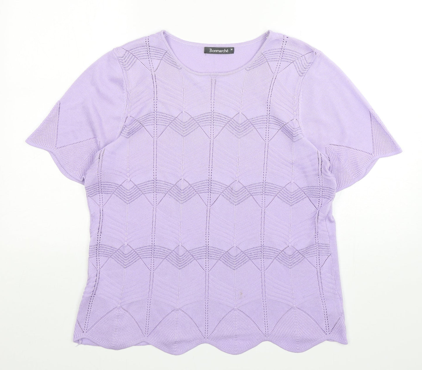 Womens UK Size M Bonmarché Purple Basic T-Shirt
