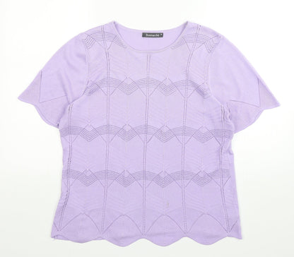 Womens UK Size M Bonmarché Purple Basic T-Shirt