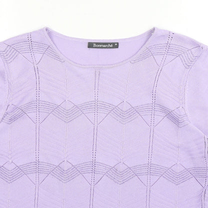 Womens UK Size M Bonmarché Purple Basic T-Shirt