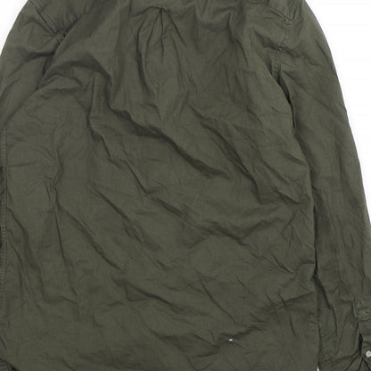 River Island  Mens Green  Cotton  Button-Up Size S Collared Button
