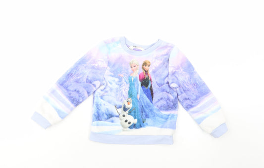 H&M Girls Purple  Polyester Pullover Sweatshirt Size 2-3 Years  Pullover - Frozen