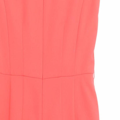 Dunnes Stores Womens Pink  Polyester Pencil Dress  Size 10  Square Neck Zip