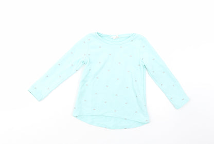 H&M Girls Green Geometric Cotton Pullover Sweatshirt Size 2-3 Years  Pullover - Heart Print