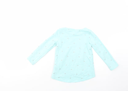 H&M Girls Green Geometric Cotton Pullover Sweatshirt Size 2-3 Years  Pullover - Heart Print