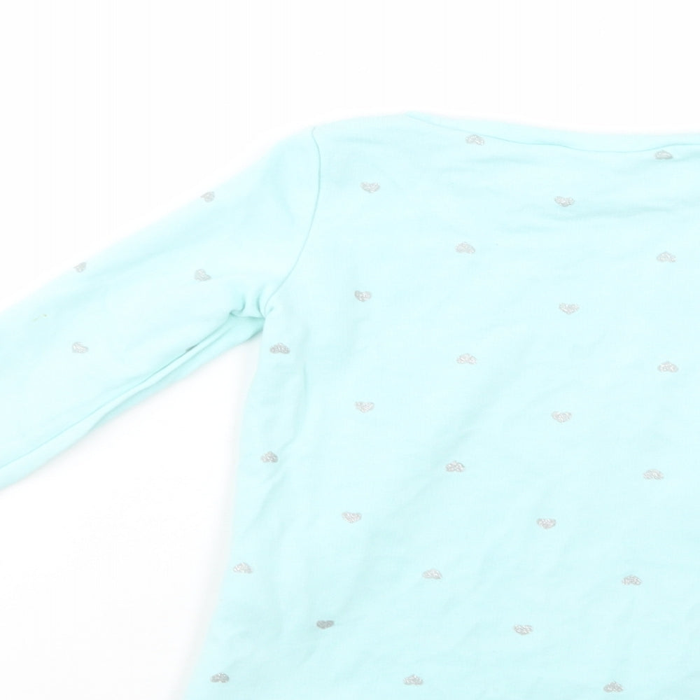 H&M Girls Green Geometric Cotton Pullover Sweatshirt Size 2-3 Years  Pullover - Heart Print