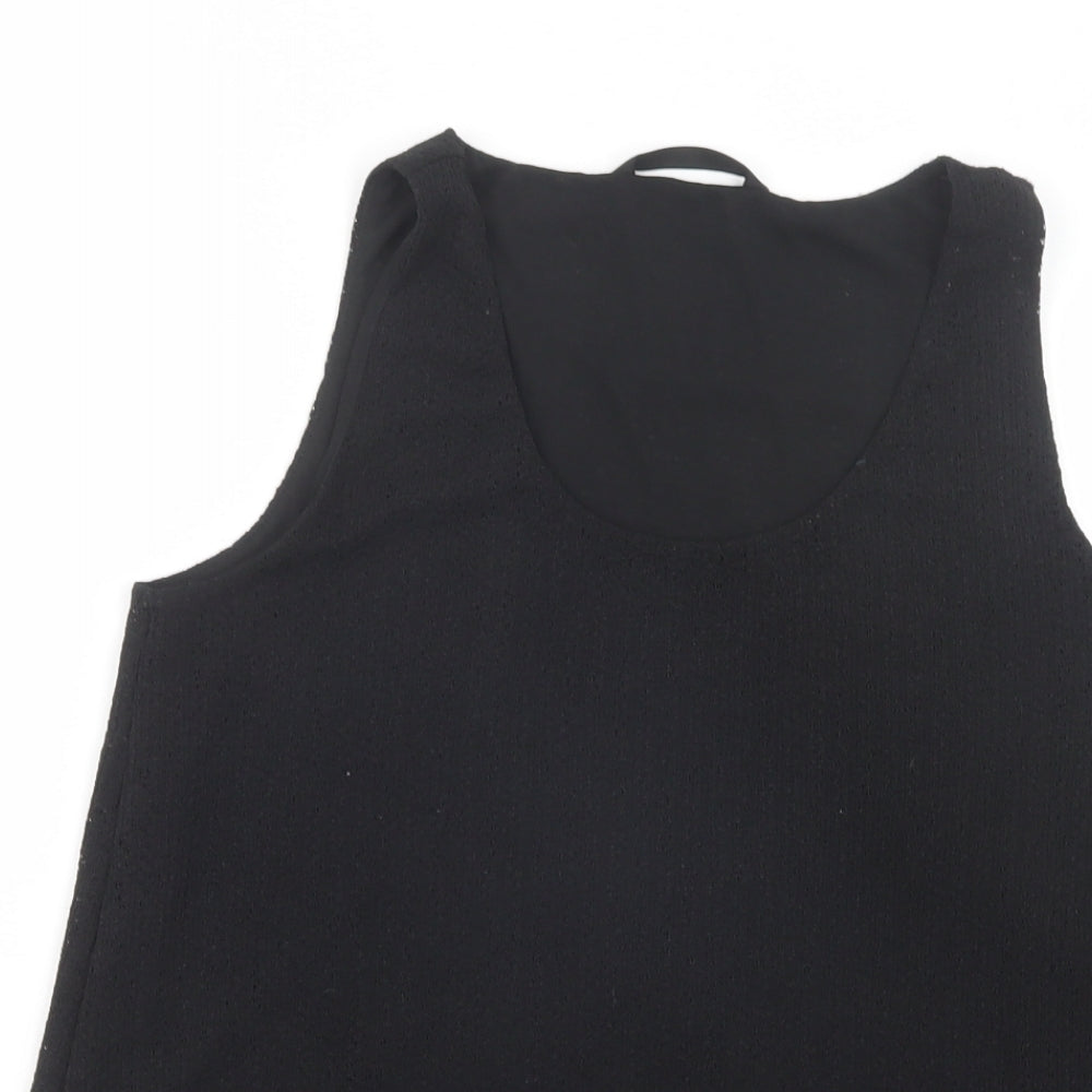 Womens UK Size S Dunnes Stores Black Basic Tank