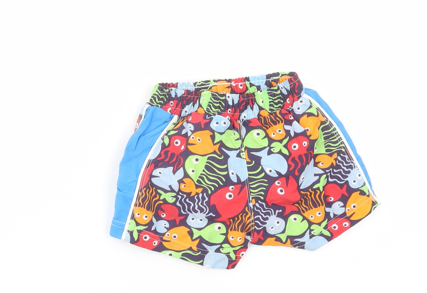 Mothercare Baby Multicoloured Geometric Nylon Cropped Trousers Size 3-6 Months   - Fish Print