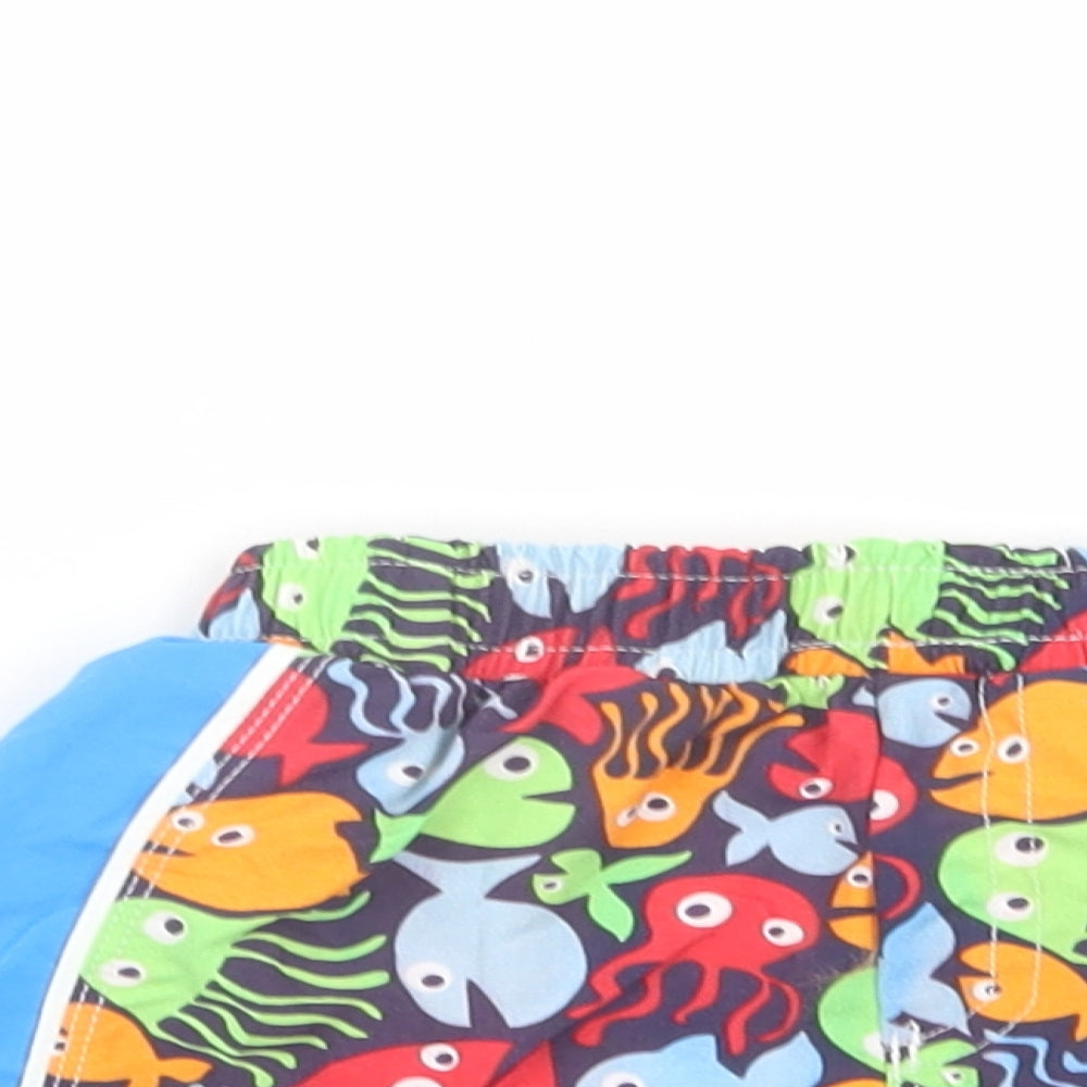Mothercare Baby Multicoloured Geometric Nylon Cropped Trousers Size 3-6 Months   - Fish Print