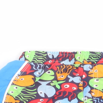 Mothercare Baby Multicoloured Geometric Nylon Cropped Trousers Size 3-6 Months   - Fish Print