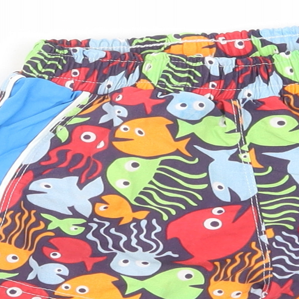 Mothercare Baby Multicoloured Geometric Nylon Cropped Trousers Size 3-6 Months   - Fish Print