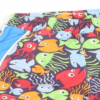 Mothercare Baby Multicoloured Geometric Nylon Cropped Trousers Size 3-6 Months   - Fish Print