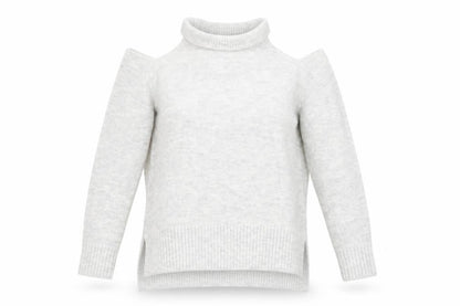 Primark Womens Grey Crew Neck  Acrylic Pullover Jumper Size 6   - Cold Shoulder
