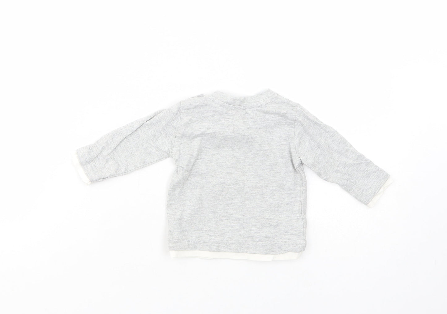 Dunnes Stores Baby Grey  Cotton Basic T-Shirt Size 0-3 Months Crew Neck Snap - Just Out