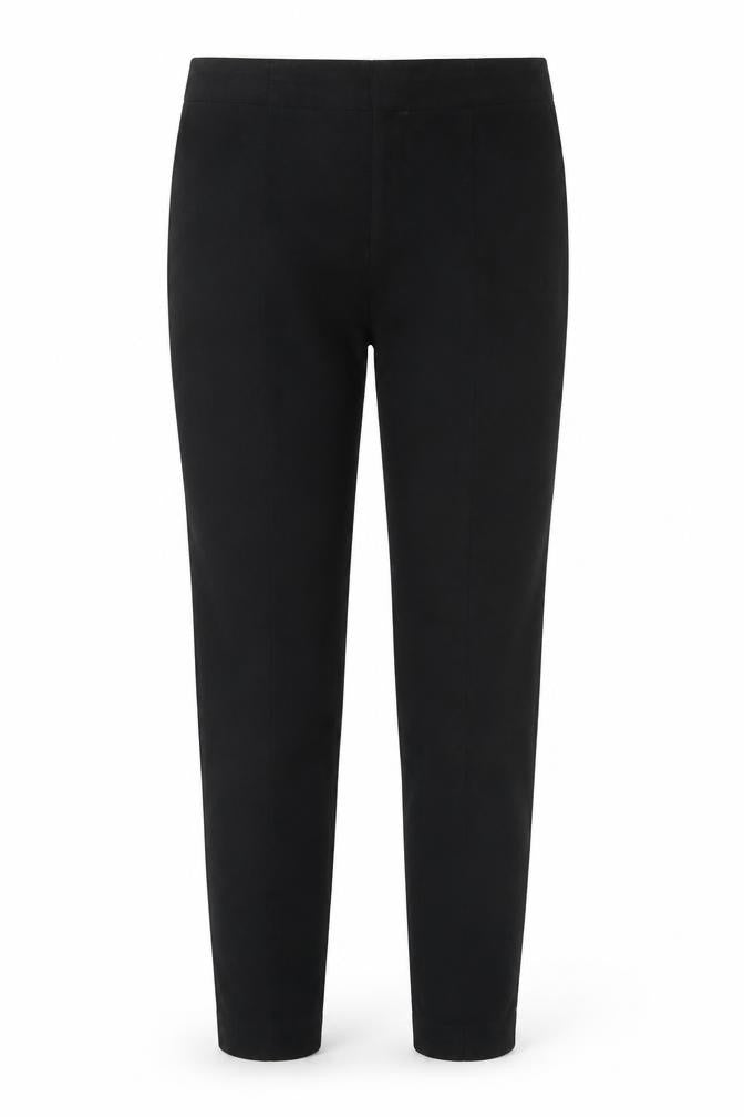 Front view of H&M women’s black cotton jegging trousers, size UK 10, 29-inch leg regular