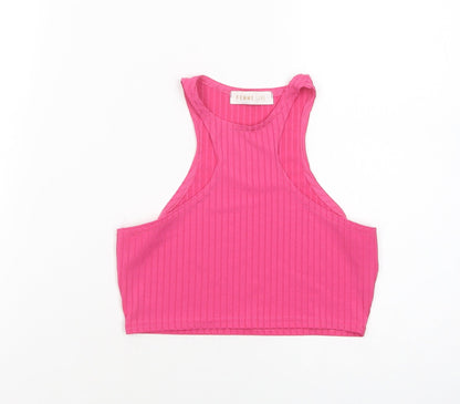 Womens UK Size 8 Femme Luxe Pink Cropped Tank