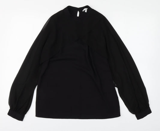 Womens UK Size 6 Warehouse Black Basic Blouse