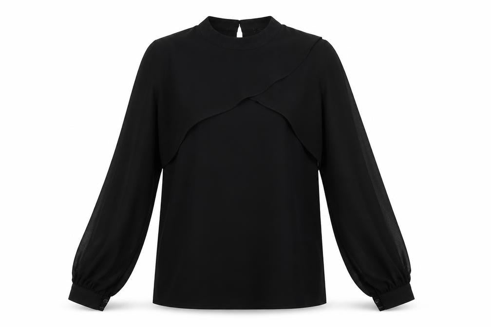 Womens UK Size 6 Warehouse Black Basic Blouse