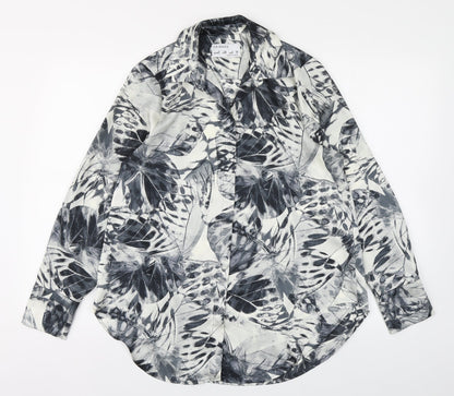 Primark Womens Grey  Polyester Basic Button-Up Size 8 Collared