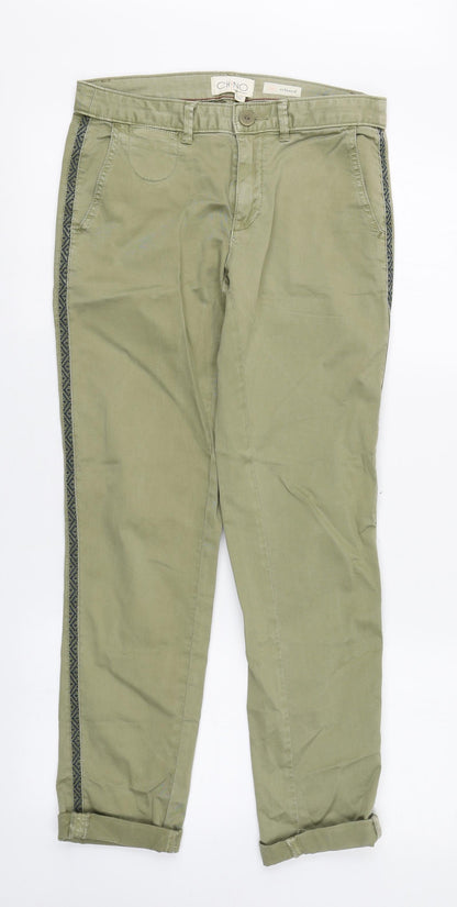 Anthropologie Mens Green  Cotton Chino Trousers Size 25 in L28 in Regular Zip