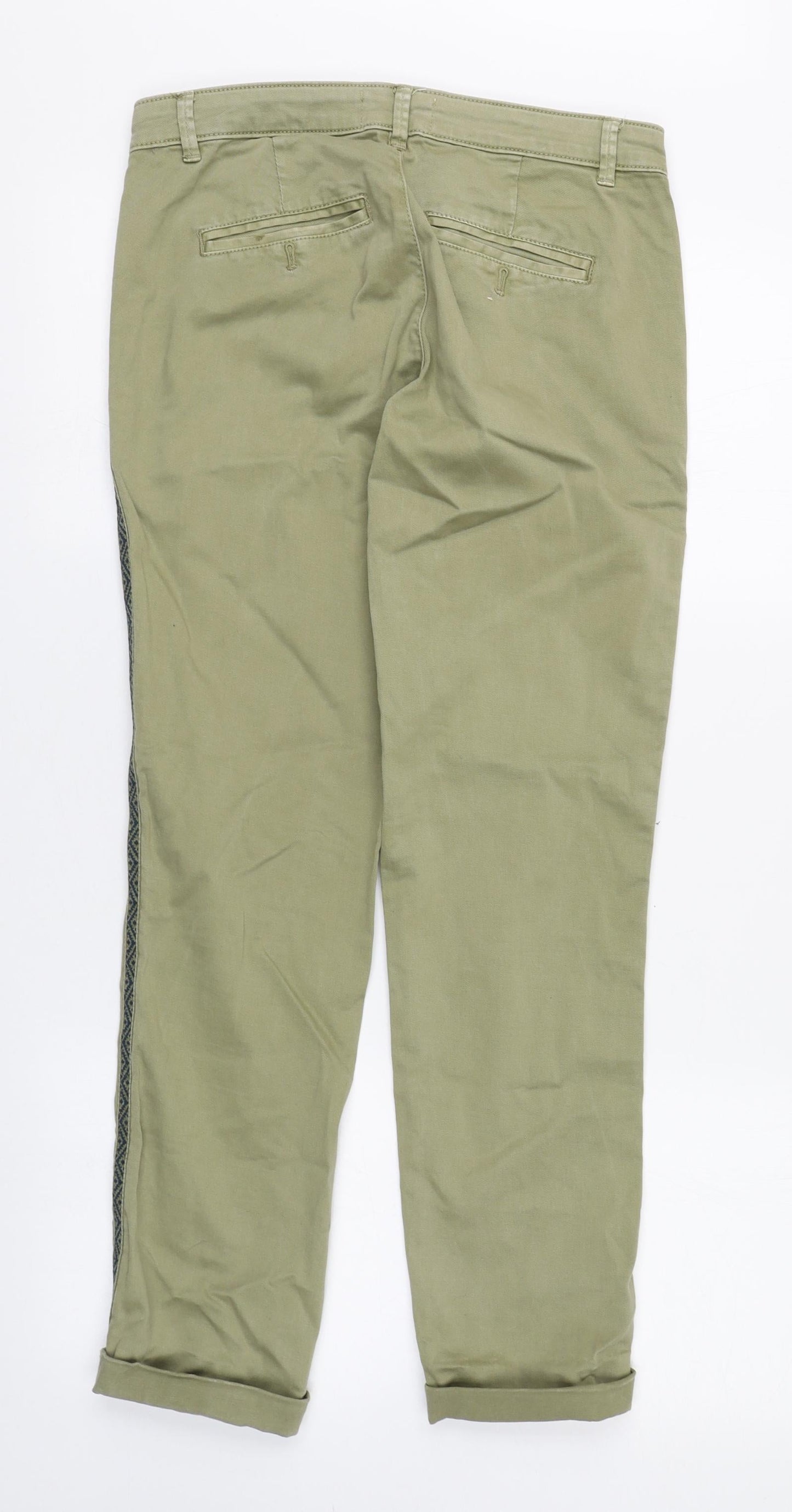 Anthropologie Mens Green  Cotton Chino Trousers Size 25 in L28 in Regular Zip