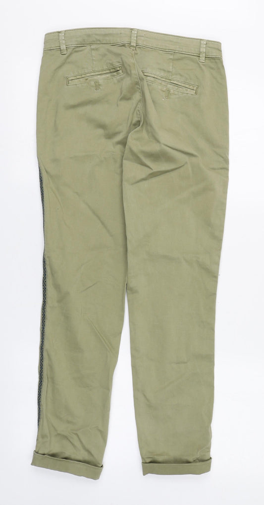 Anthropologie Mens Green  Cotton Chino Trousers Size 25 in L28 in Regular Zip