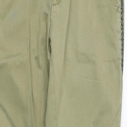 Anthropologie Mens Green  Cotton Chino Trousers Size 25 in L28 in Regular Zip