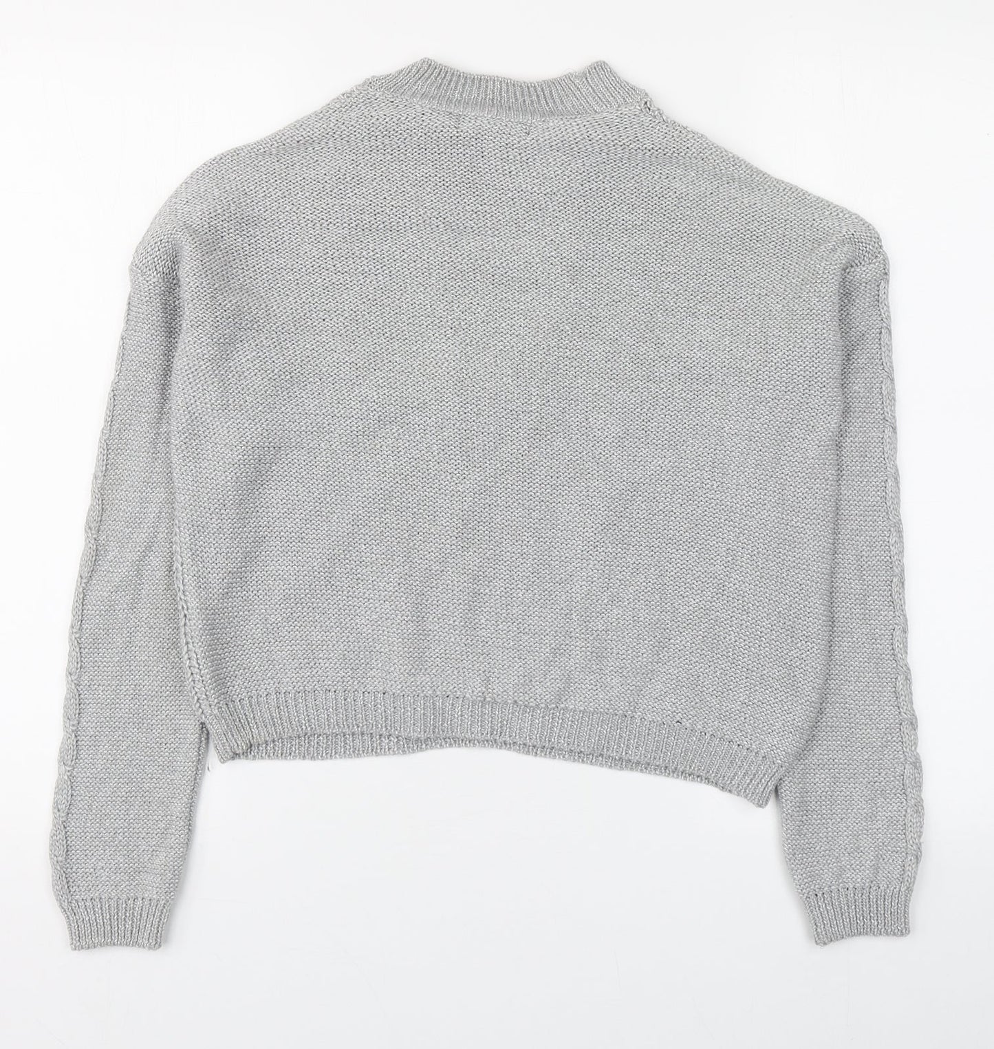 Primark Womens Grey Round Neck  Cotton Pullover Jumper Size S