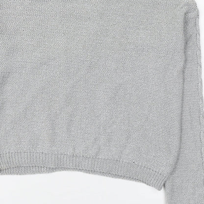 Primark Womens Grey Round Neck  Cotton Pullover Jumper Size S