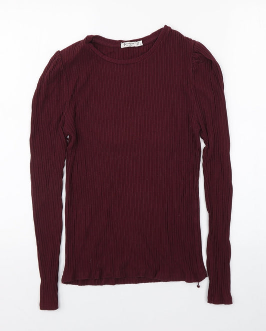 Womens UK Size L Stradivarius Purple Basic T-Shirt