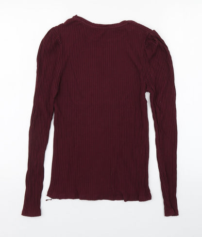 Womens UK Size L Stradivarius Purple Basic T-Shirt