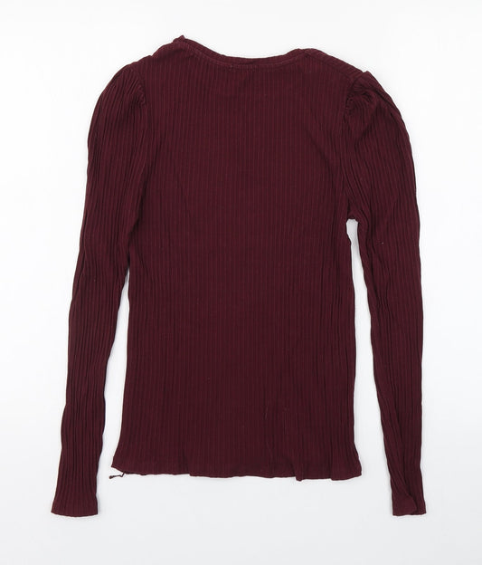 Womens UK Size L Stradivarius Purple Basic T-Shirt