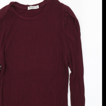 Womens UK Size L Stradivarius Purple Basic T-Shirt