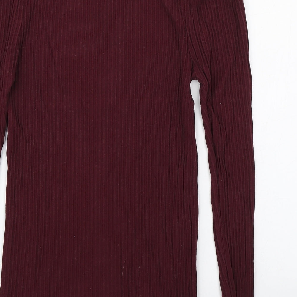 Womens UK Size L Stradivarius Purple Basic T-Shirt