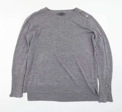 Primark Womens Grey Boat Neck  Acrylic Pullover Jumper Size M