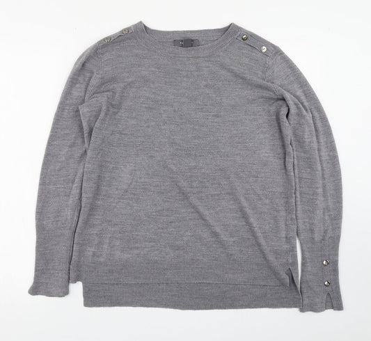 Primark Womens Grey Boat Neck  Acrylic Pullover Jumper Size M