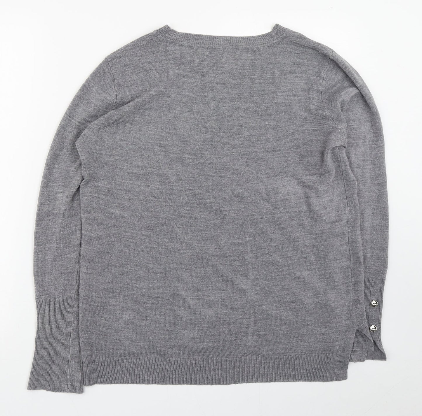 Primark Womens Grey Boat Neck  Acrylic Pullover Jumper Size M