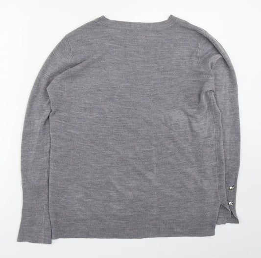 Primark Womens Grey Boat Neck  Acrylic Pullover Jumper Size M