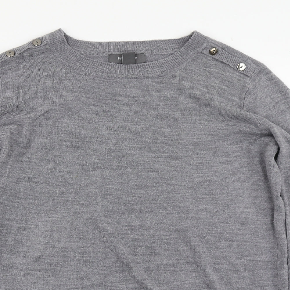 Primark Womens Grey Boat Neck  Acrylic Pullover Jumper Size M