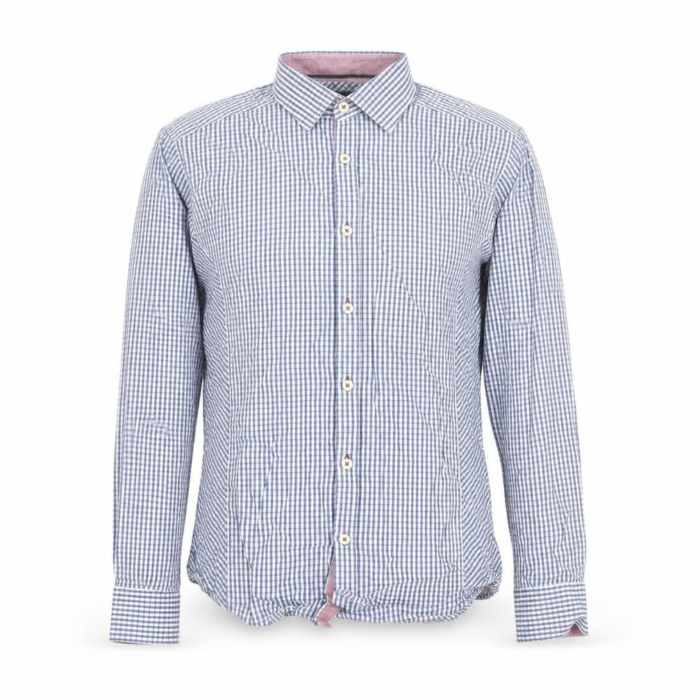 Mens UK Size M REMUS Blue  Button-Up Long Sleeve Casual Shirt